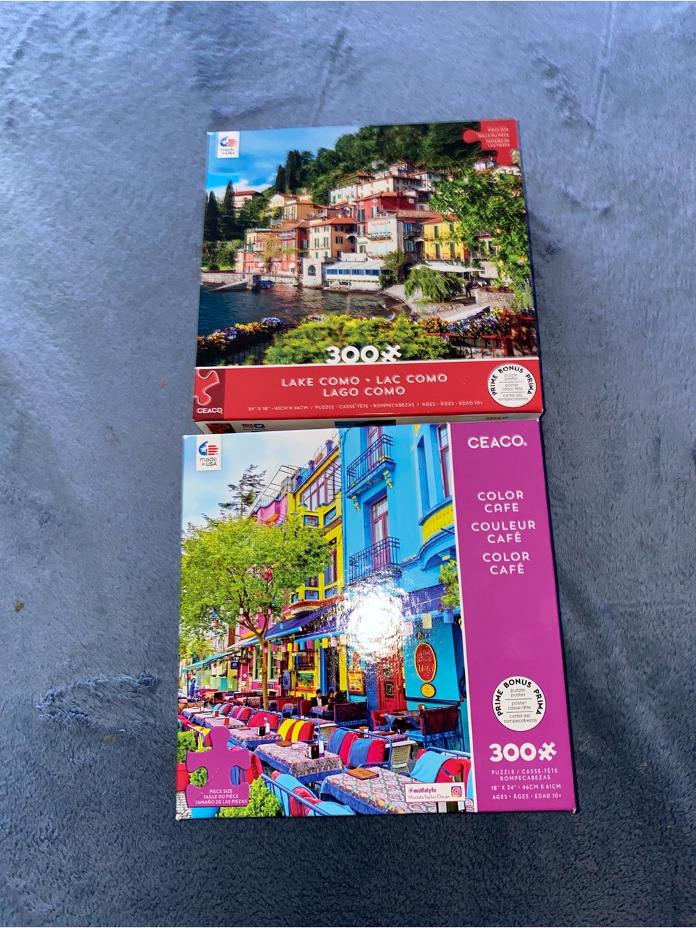 Ceaco 2-Pack 300pc Puzzles - Colorful Lake Como & Color Café